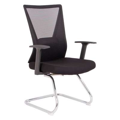 Promotional Low back Swivel Mesh  Chair Plastic frame Computer Desk Chair Visitor Office Chair with chromed metal base