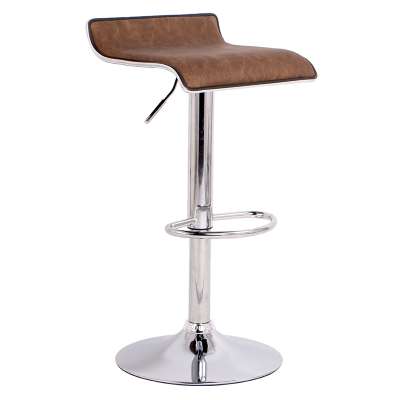 Modern Hot Sell Swivel Bar Stool Brown Color PU Leather Bar Chair Pub Seat