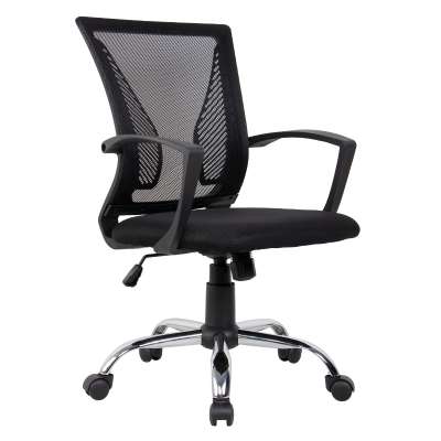 Fashion Low Back Mesh Chair With Adjustable Headrest and Lumbar Support Black Computer Chair