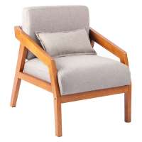 Modern Fabric Reception Chair Wooden Legs Dining Chair for Cafe Restaurant Hotel