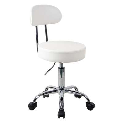 Sturdy PU Leather Chrome Swivel Office Chair Staff Chair