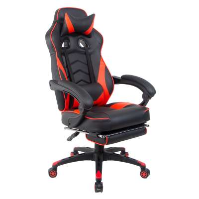 PU Leather PC Racing Gamer Chair High Back Executive Office Chair With Retractable Footrest