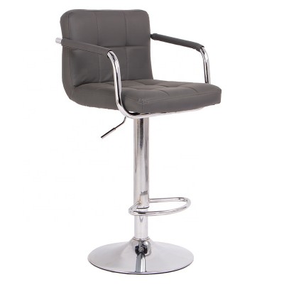 PU Cover Bar Stool Bar Chair With Metal Base Chromed Footrest