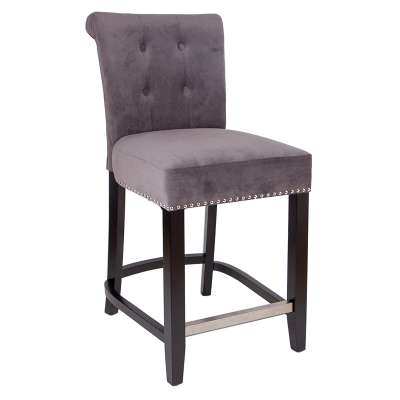 Quality Flannelette Classical Luxurious  Wooden Leg Low Back Dining Chair