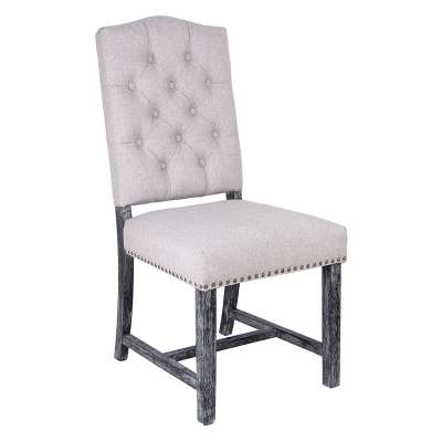 Button Tufted Luxury Fabric Nail Head Trim Dining Room Chair Modern Counter Chair