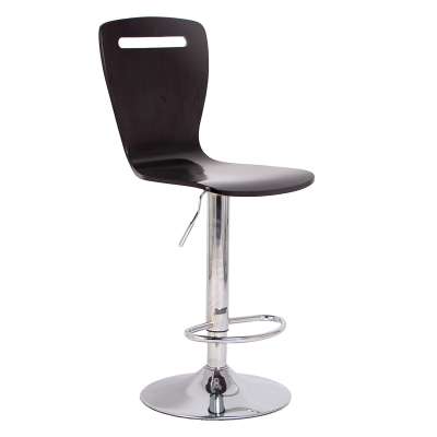 Modern Pub Chair Wooden Seat Swivel Bar Stool Black Bar Chair